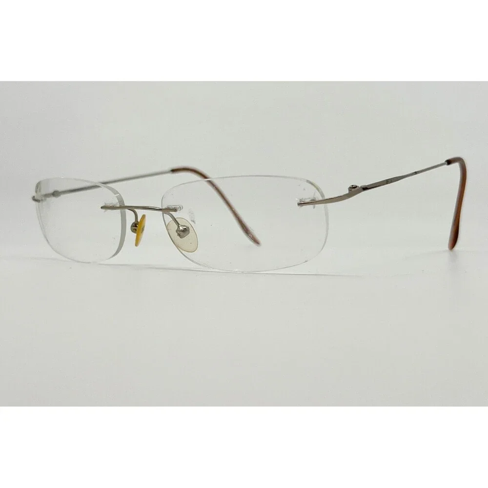 Unbranded Rimless Eyeglasses Frames Unisex Silver Brown 44158